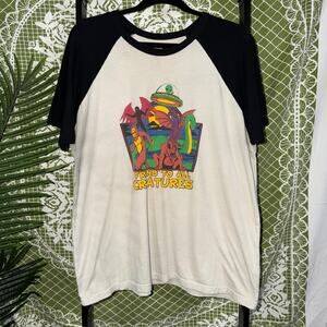 Vintage Friend To All Creatures Cryptozoology Raglan T-Shirt Bigfoot Alien